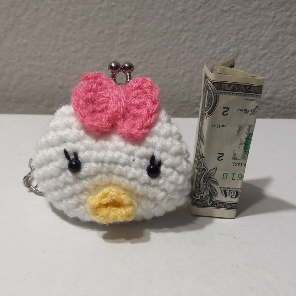 Handmade White and Pink Mini Bag